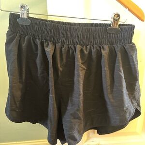 Women's Black athletic Shorts with built in underwear